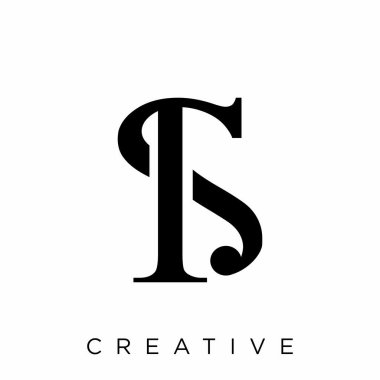 ts veya st. Lüks Logo Şirketi tasarım vektör simgesi