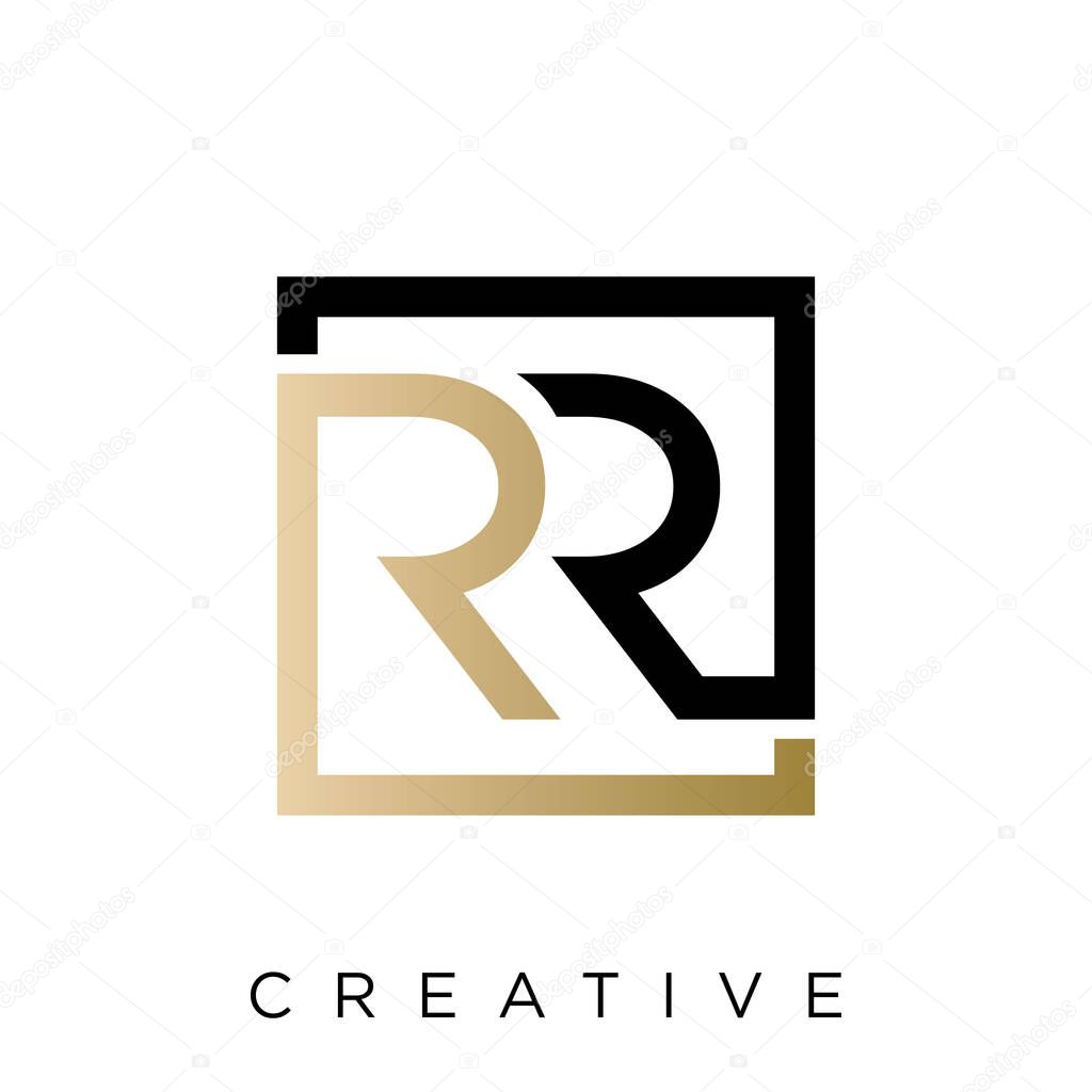 Rr premium Logo company design vector icon symbol linked