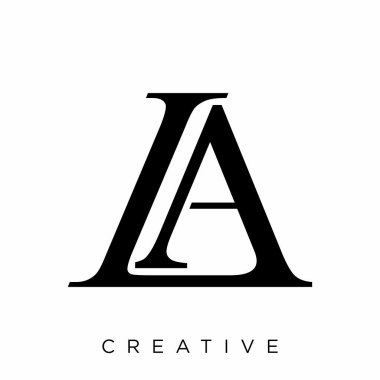 la baş harfleri logo tasarımı vektör simgesi lüksü