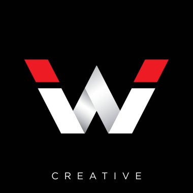 w logo tasarım vektör simgesi modern bağlantılı