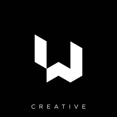 w logo tasarım vektör simgesi modern bağlantılı