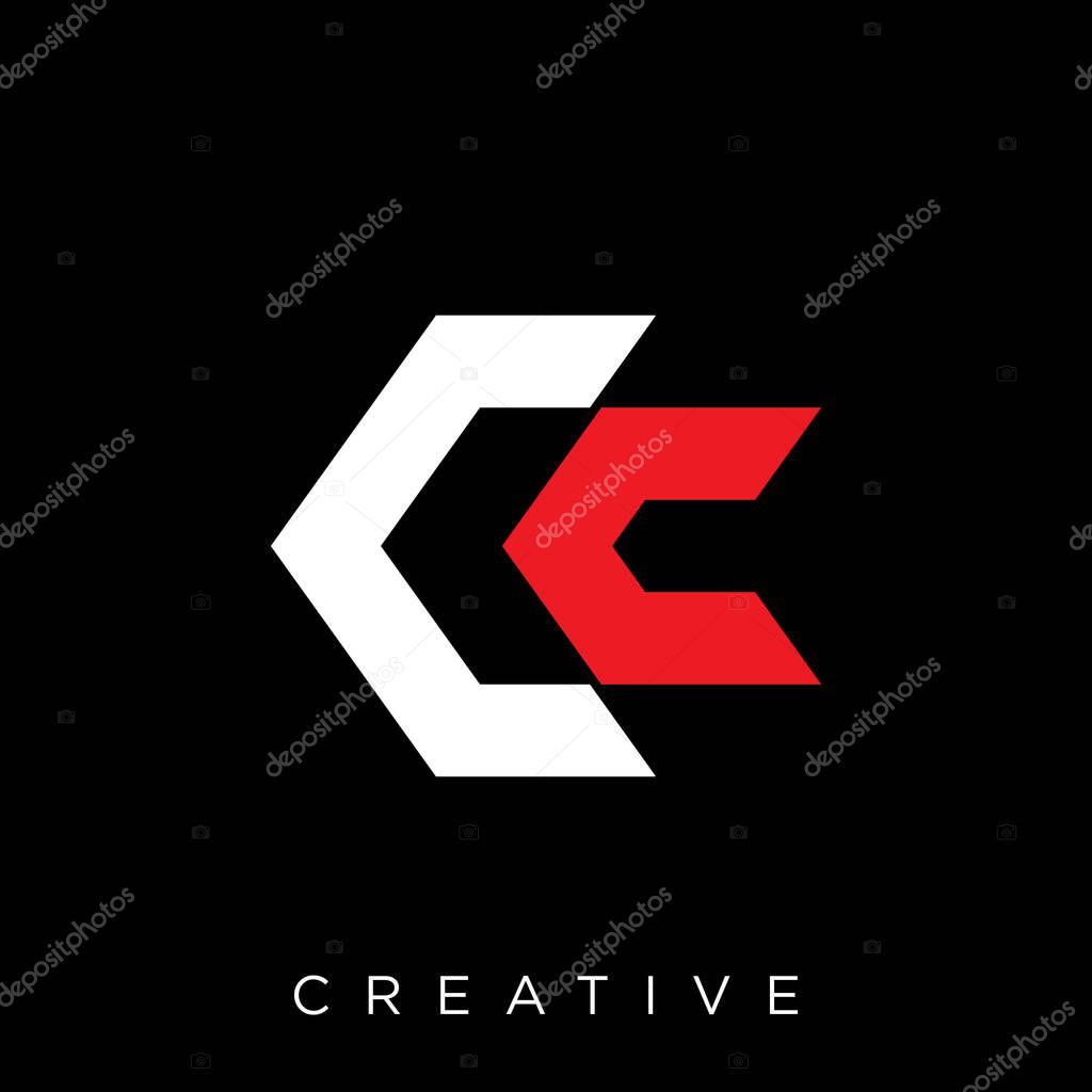Cc logo design vector icon symbol linked