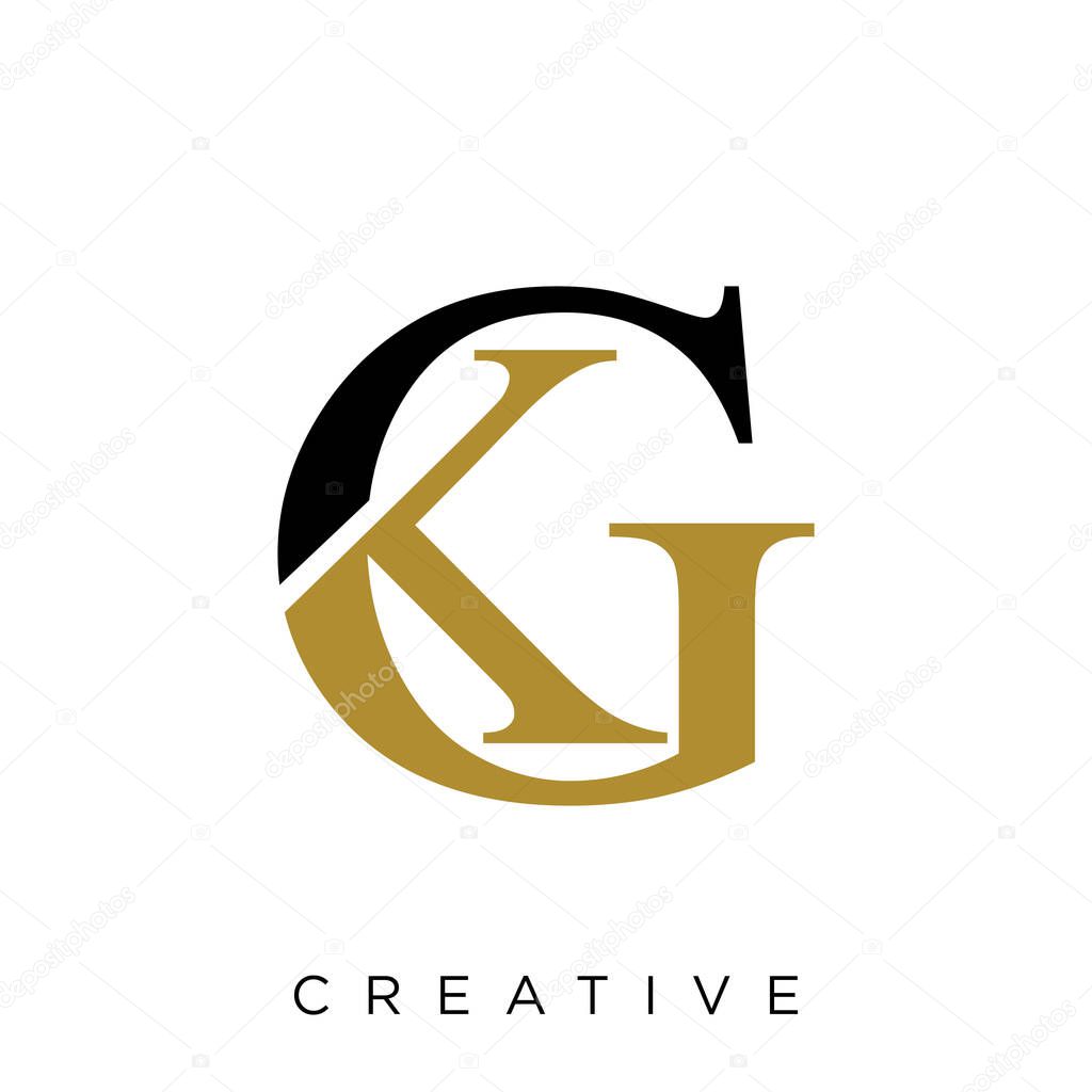 Kg initials logo  design vector icon symbol luxury