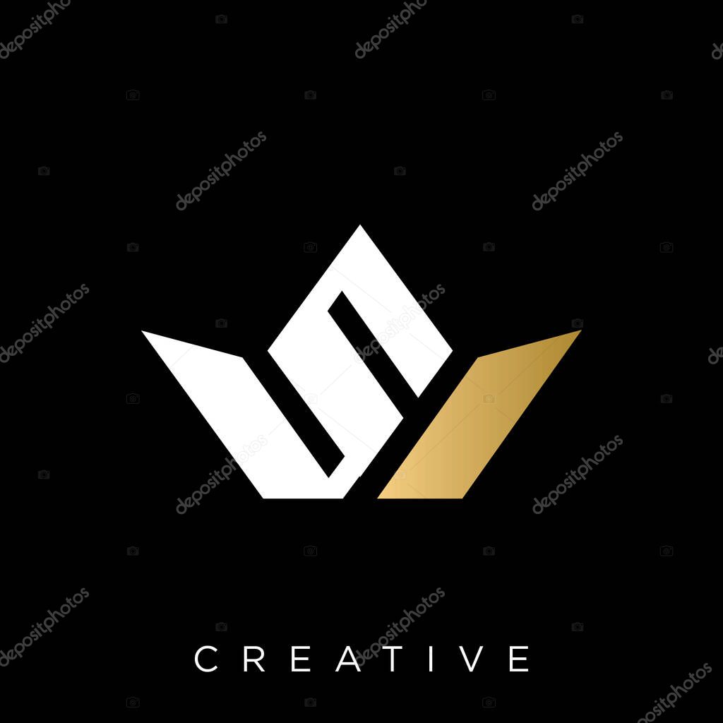 Ws luxury logo design vector icon symbol modern linked