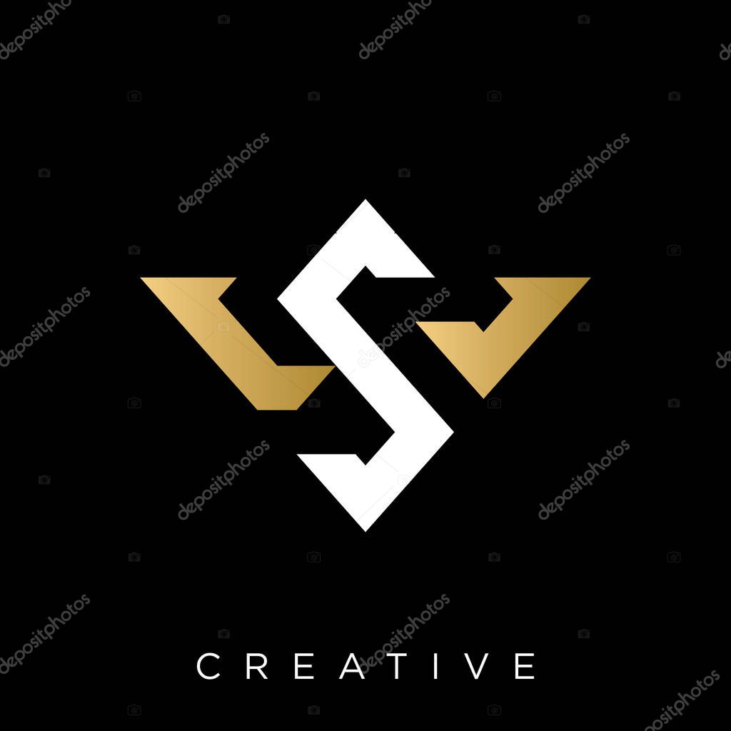 Ws luxury logo design vector icon symbol modern linked