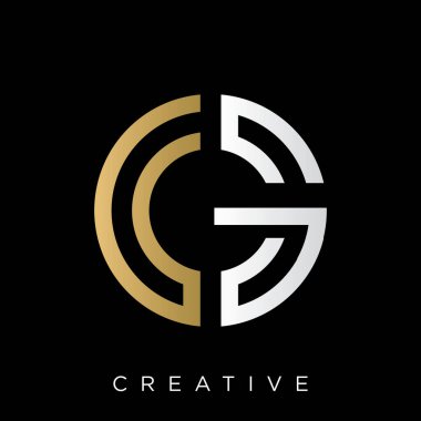 cg daire logo tasarımı vektör simgesi lüksü
