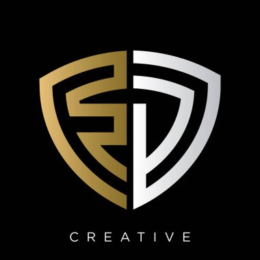 FD veya Ed Shield logo tasarım vektör simgesi lüksü