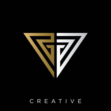 gg üçgeni logo tasarımı vektör simgesi lüksü