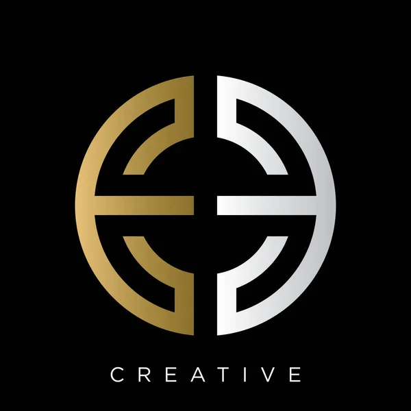 Koło Logo Projekt Wektor Ikona Symbol Luksusu — Wektor stockowy