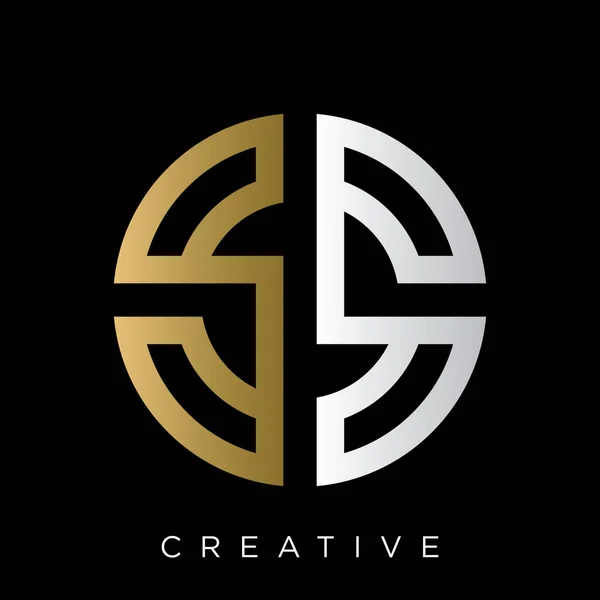 Círculo Logotipo Design Vetor Ícone Símbolo Luxo — Vetor de Stock