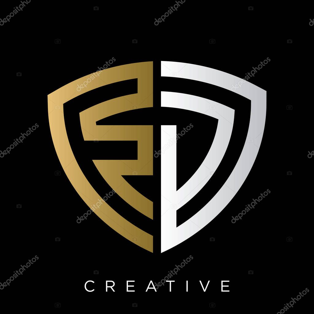 Fd or ed shield logo design vector icon symbol luxury