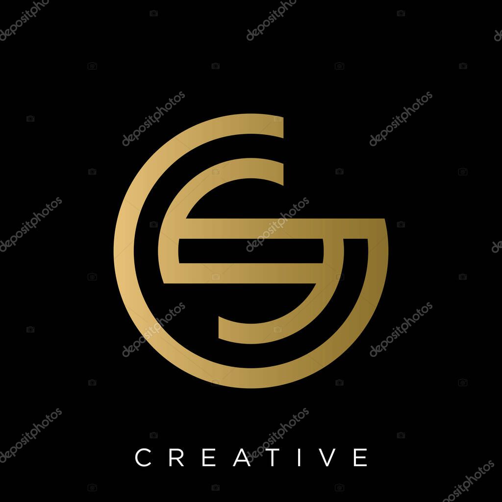 Gs circle logo design vector icon symbol luxury