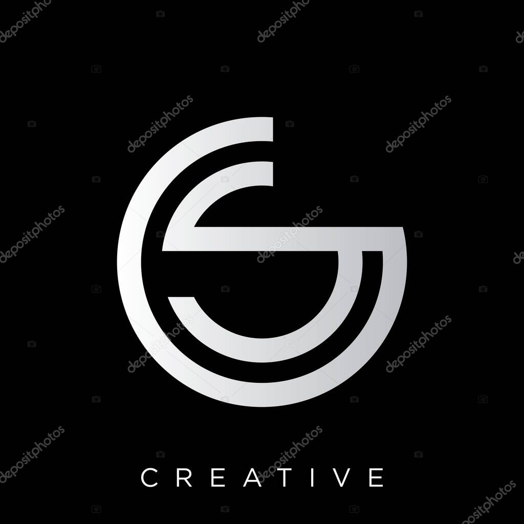 Sg circle logo design vector icon symbol luxury