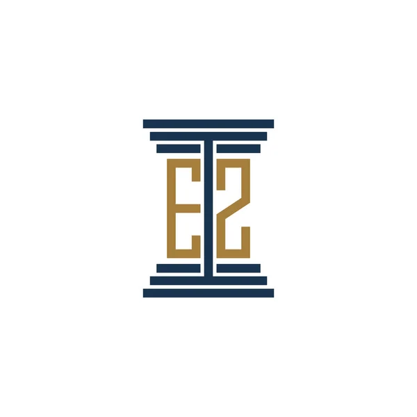 Πυλώνα Νόμος Λογότυπο Σχεδιασμό Διάνυσμα Σύμβολο Εικονίδιο — Διανυσματικό Αρχείο