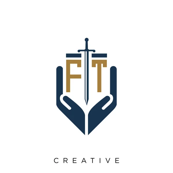 Hand Sword Logo Design Vector Icon Symbol — Stock Vector
