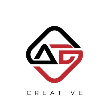 ad logo tasarım vektör simgesinin baş harfleri