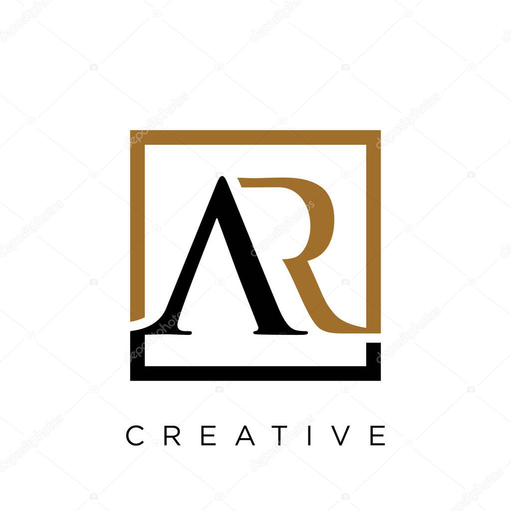 Ar luxury logo design vector icon symbol initials