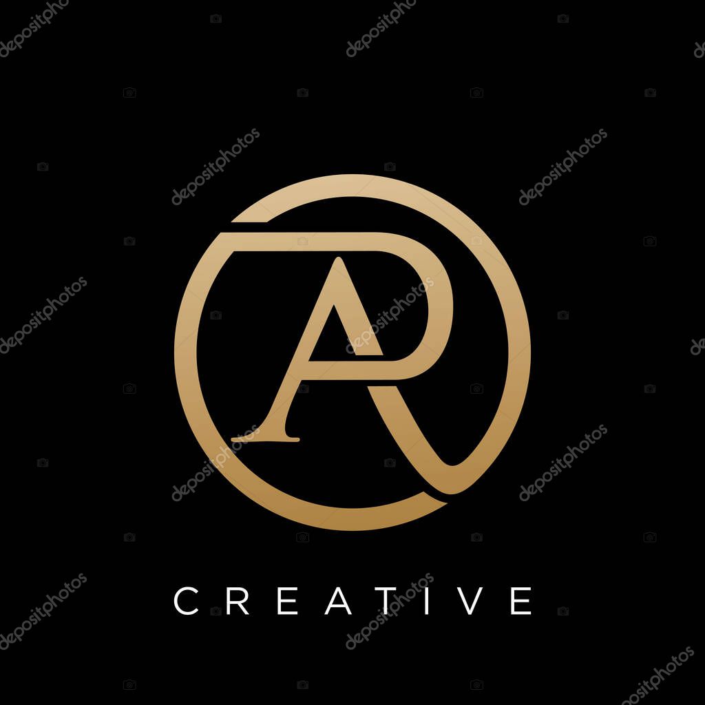 Ar luxury logo design vector icon symbol initials