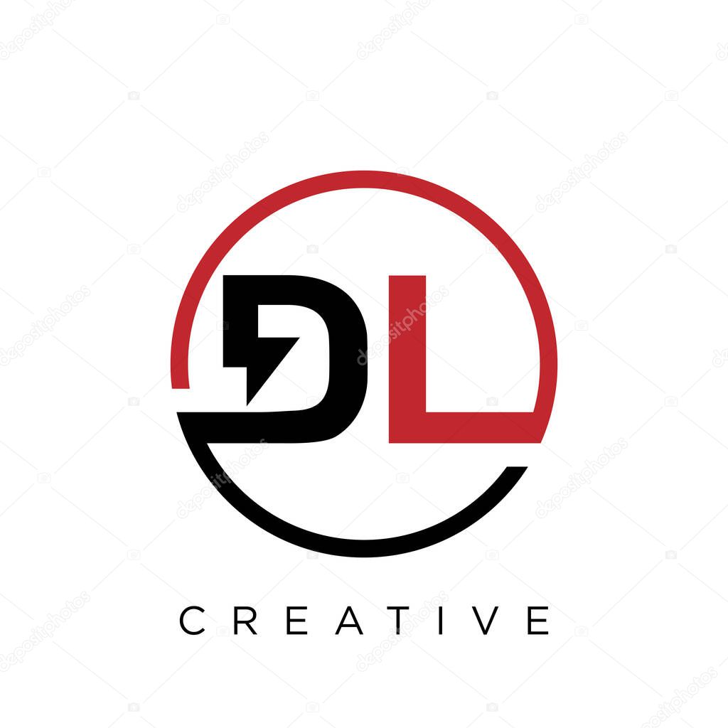 Dl electric logo design vector icon