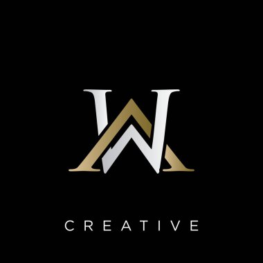 wa logo tasarımı vektör simgesi lüksü