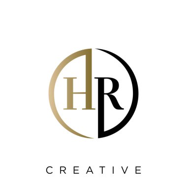 hr logo tasarımı vektör simgesi lüksü