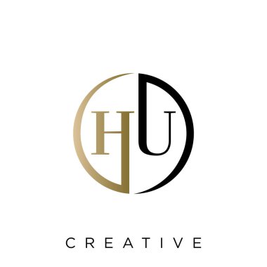 hu logo tasarım vektör simgesi lüksü