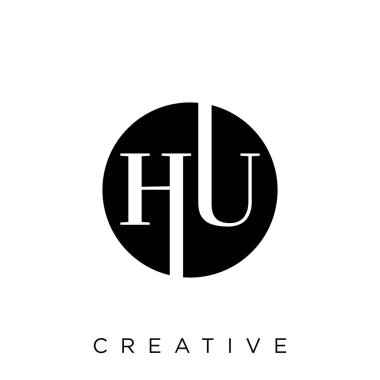 hu logo tasarım vektör simgesi lüksü