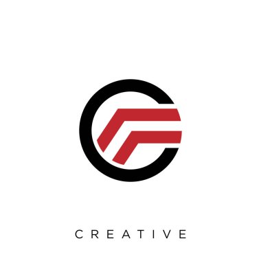 cf çember logo tasarımı vektör simgesi