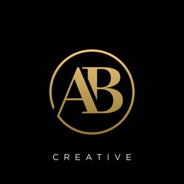 ab lüks logo tasarım vektör simgesi