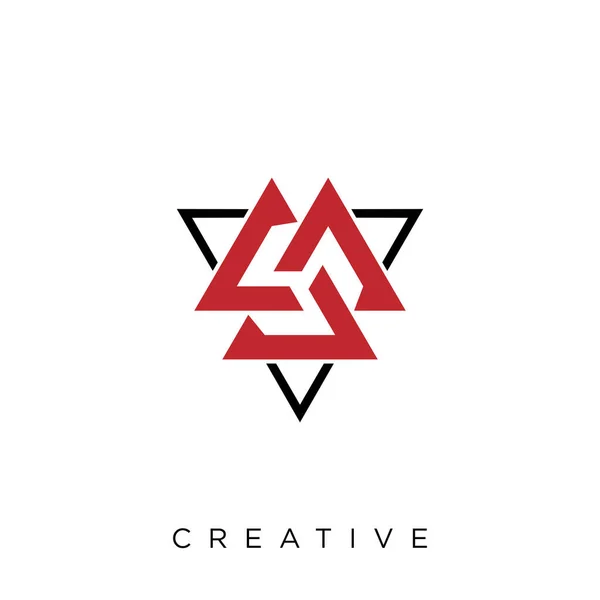 Triângulo Trindade Logotipo Design Vetor Ícone Símbolo — Vetor de Stock