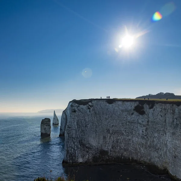 Vita klippor av gamla Harry stenar i Dorset — Stockfoto