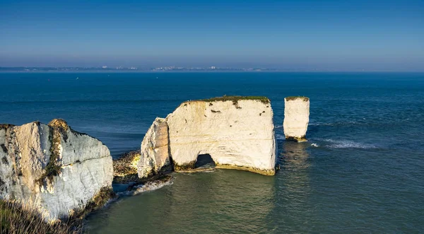 White cliffs of Old Harry Rocks in Dorset — Stock Photo, Image