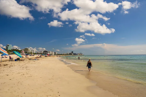 Miami Beach Panorama-sol, sand och hav — Stockfoto