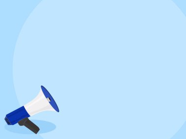 Vektör megafon ve uzay pazarlaması veya reklam kavramı