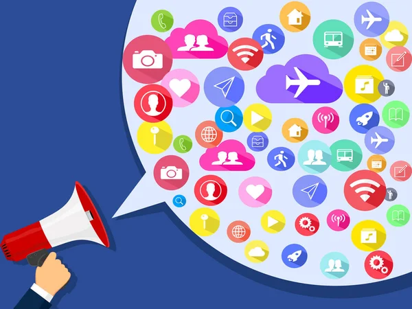 Komunikace Sociální Média Mezinárodní Sociální Sítě Sdílení Médií Sociální Média — Stockový vektor