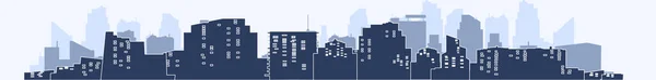 Ciudad Moderna Skyline Vector Illustration Urban Paisaje Cityscape Estilo Plano — Archivo Imágenes Vectoriales