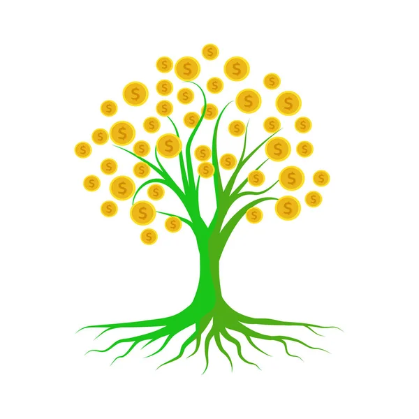 Money Tree Isolated White Background Illustration Investment Concept Eps — Wektor stockowy