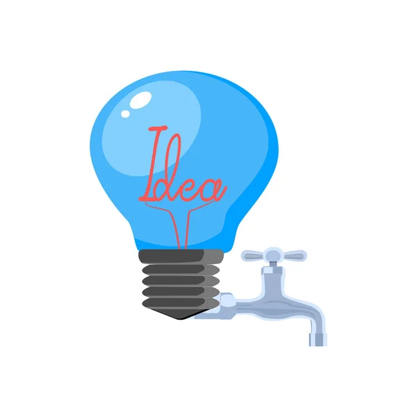 Vector Light Bulb Faucet Idea Ideas Creating Money Eps — Stockový vektor