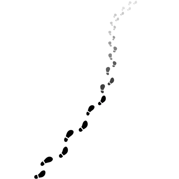 Allontanarsi Svanire Riducendo Impronte Umane Sulla Passerella Illustrazione Vettoriale Eps — Vettoriale Stock