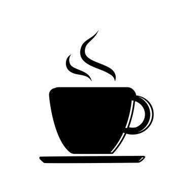 Kafe simgesi. Bir fincan kahve ikonu vektör sembolü illüstrasyonuName
