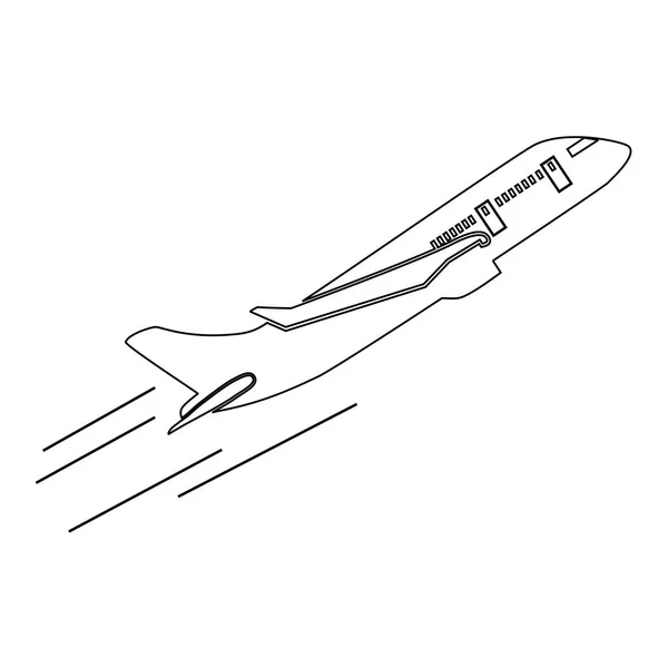 Linka Ikona Letadla Šablona Loga Letadla Design Ikon Vektorová Ilustrace — Stockový vektor