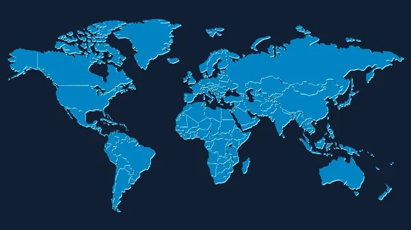 Mapa Mundo Moderno Abstract Globe Map Generalized World Map Vector —  Vetores de Stock