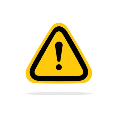 Dikkat İşareti. Sarı Uyarı Tehlikeli Dikkat i simge. Vektör illüstrasyonu