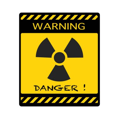 Tehlike sembolü. Radyasyon tehlikesi. Uyarı işareti. vektör illüstrasyonu
