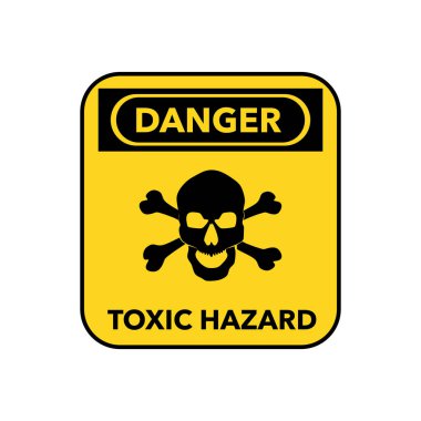 Tehlikeli sembol simgesi. Sembolün zehirli bir kafatası ve tehlikeli bir mesajı var.