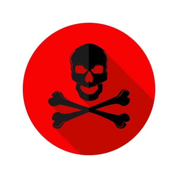 Gevaar Icon Red Kruis Schedel Logo Gevaar Waarschuwing Symbol Vector — Stockvector