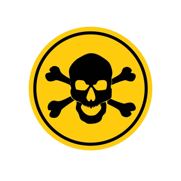 Gevarenbord Met Schedelsymbool Dodelijk Gevaar Sign Warning Sign Danger Zone — Stockvector