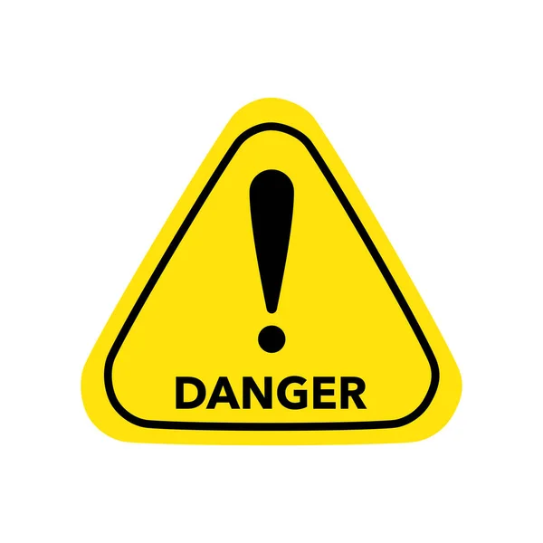 Danger Vector Sign Hazard Warning Symbol Vector Icon Flat Sign — Stock Vector