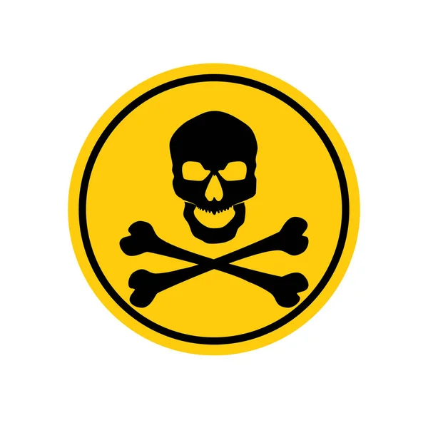 Schedel Symbool Dodelijk Gevaar Sign Warning Sign Danger Zone Vector — Stockvector