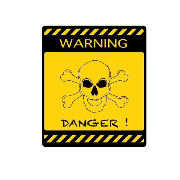 ベクトル線型頭蓋骨の危険標識 致命的な危険標識 警告サイン危険地帯が急上昇 — ストックベクタ